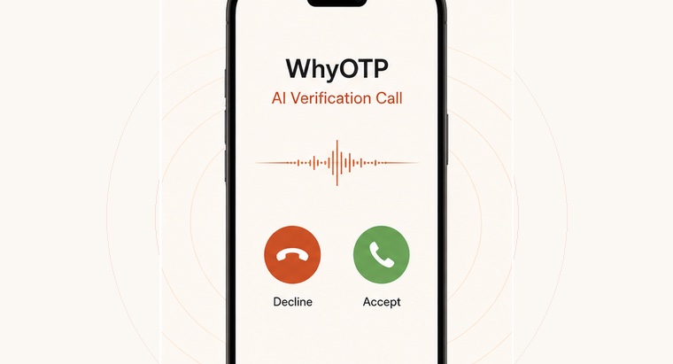 WhyOTP AI verification call on a phone